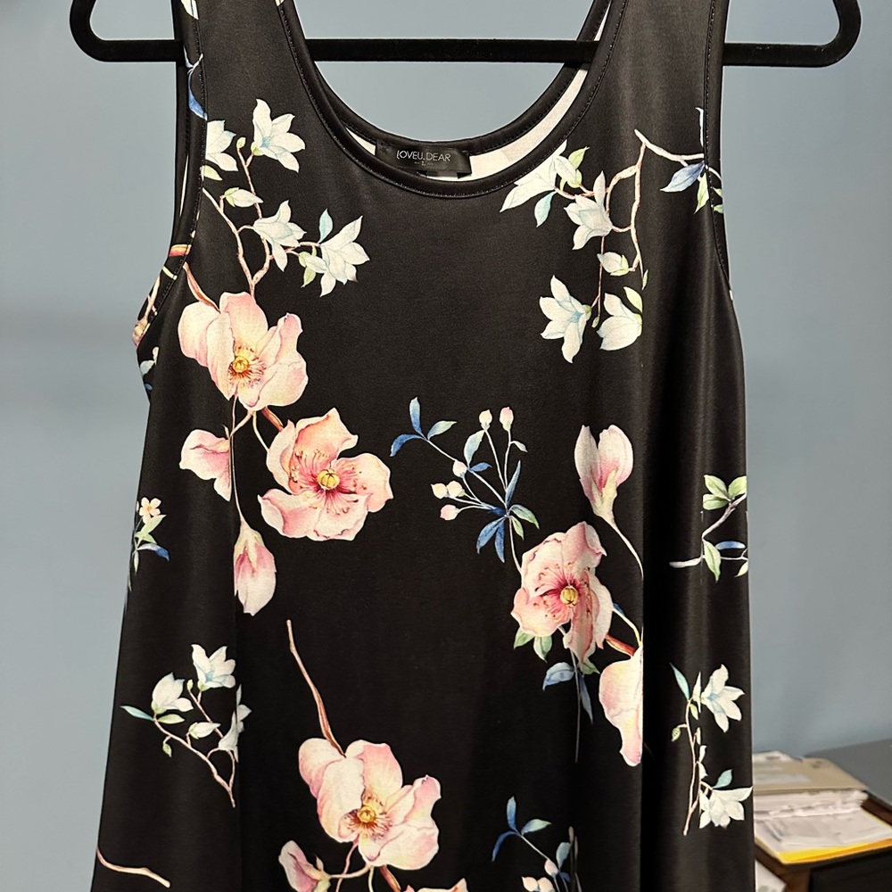 Black Floral Women's Top